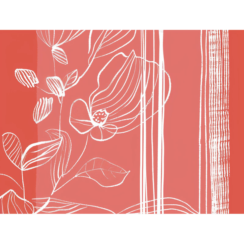 Rideaux de fenêtre Botanical line art, L 50 po x L 96 po