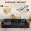 Canapé-lit convertible pliable - tissu chenille de haute qualité, modulaire diy modulaire, sans assemblage