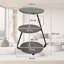 Modern 3-Tier Round Bedside Table with Adjustable LED Lighting, Small Accent Storage Table for Sofa Side & Lounge-114284219-134514159