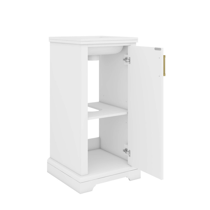 Meuble-lavabo de 16 po avec lavabo, meuble-lavabo simple, avec tablettes réglables et portes à fermeture en douceur