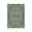 Tapis intérieur / extérieur marocain beige / bleu sarcelle et beige 9 'X 12'