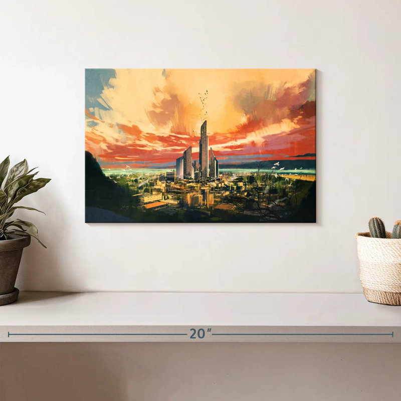 Future City, 8" H x 12" W