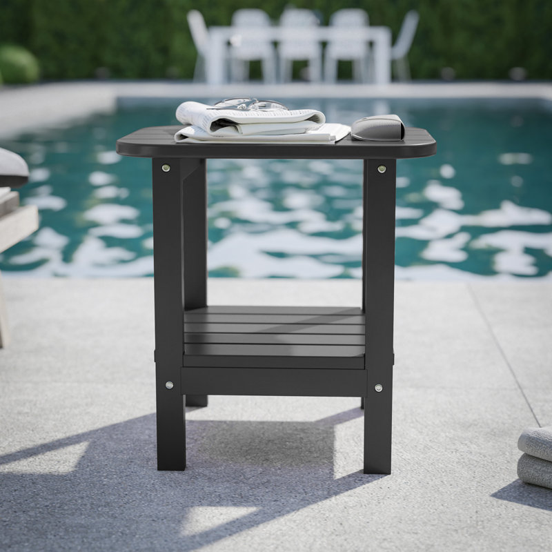 Table d'appoint de style Adirondack toutes saisons de qualité commerciale Fitzgibbons, Noir