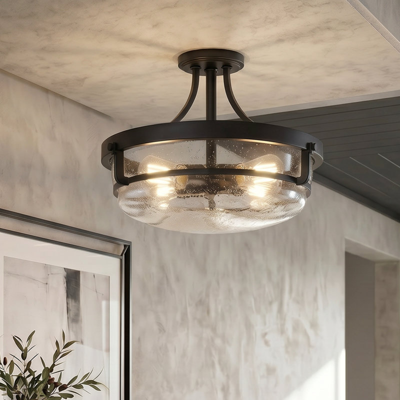 Glass Semi Flush Mount