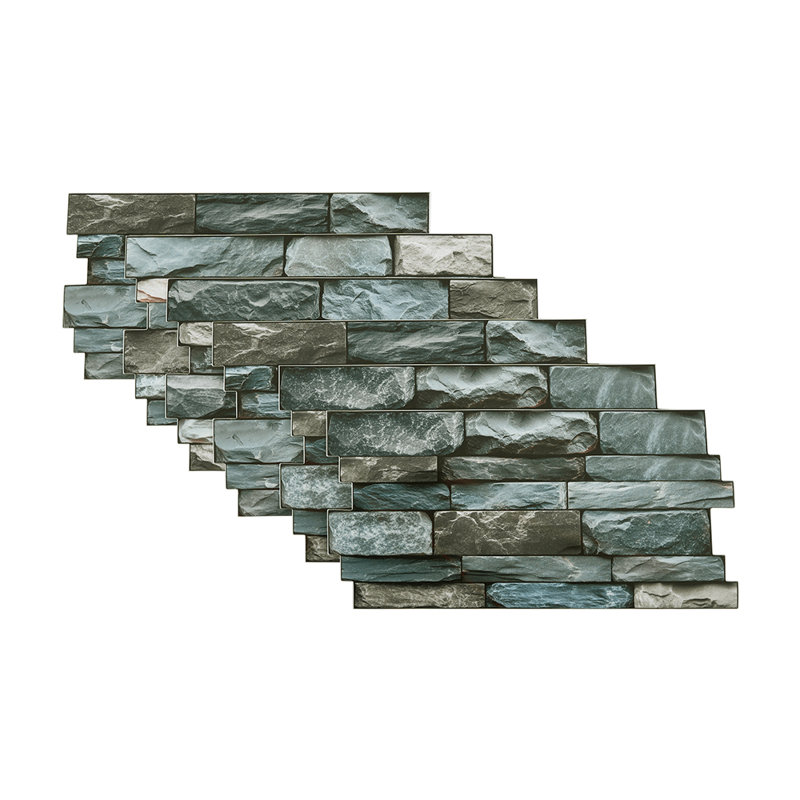 20Pcs Self-Adhesive Wall Tile Stickers, Blue/Grey