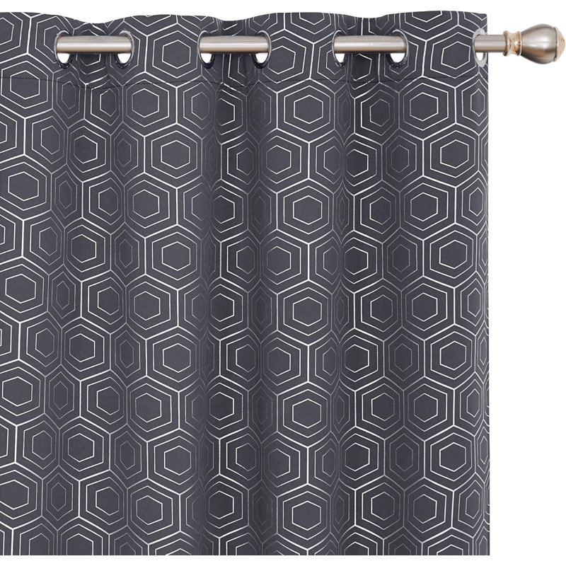 Blackout Curtain Pair, 140cm wide x 290cm high, Dark grey