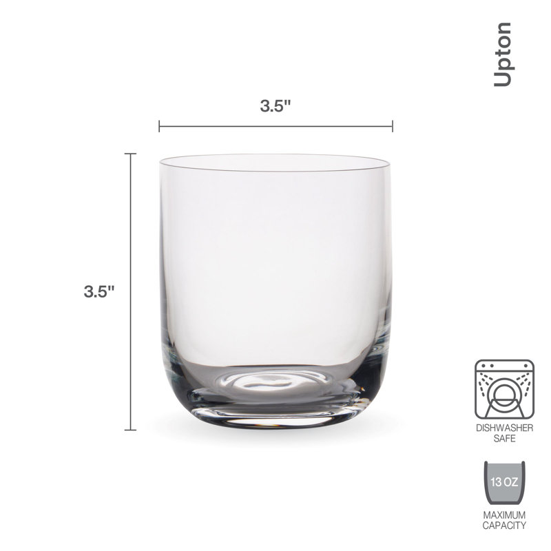 Mikasa Upton Double Old Fashioned Tumbler Glasses, Set Of 4, 13 Ounce