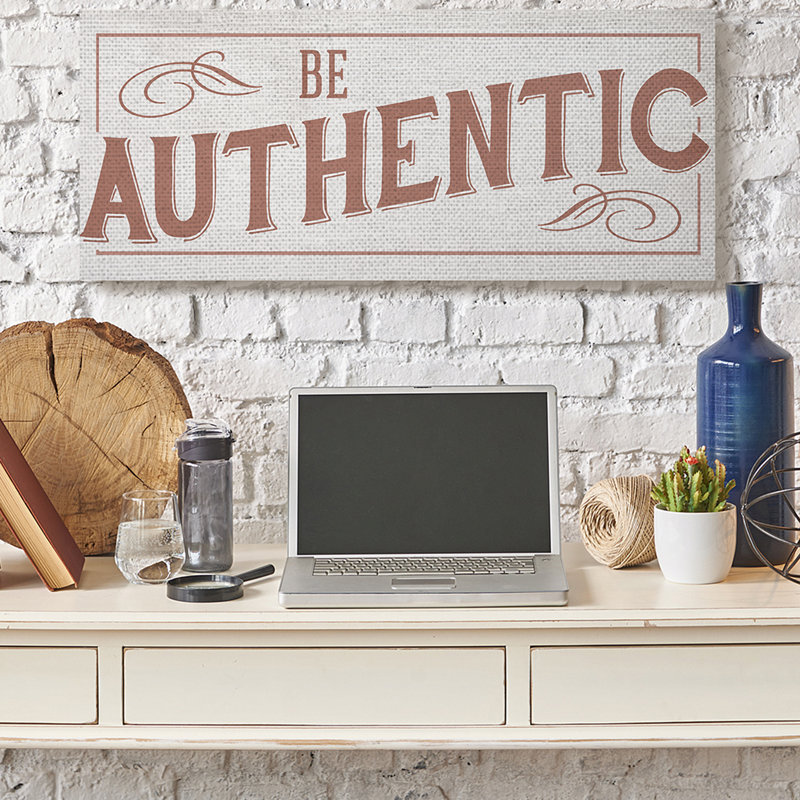 « Ca-791 be Authentic Text » par Daphné Polselli-impression, Toile tendue, H 17 po x l 40 po