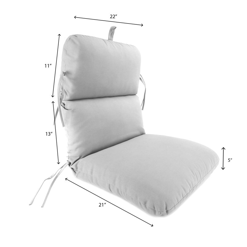 22" x 45" Outdoor Chair Cushion with Ties and Loop, Swain Str White Sand