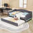 Upholstered Daybed with Trundle and LED Lights-202597667-202597665
