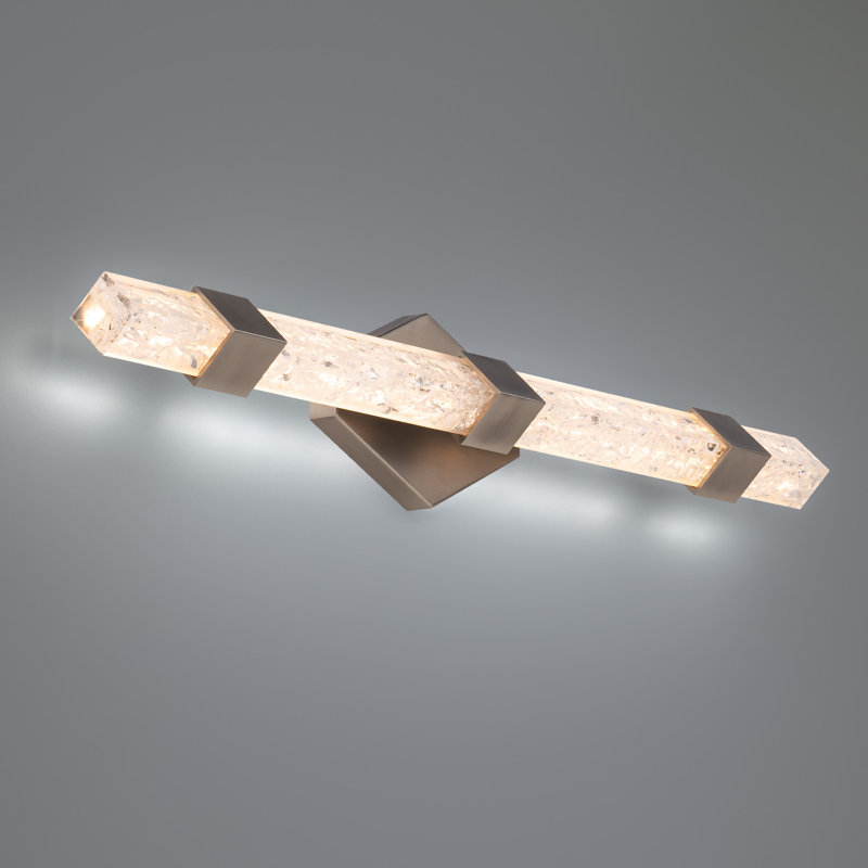 Regal 28" Dimmable LED Vanity Light with Crystal Shade, Brushed Nickel