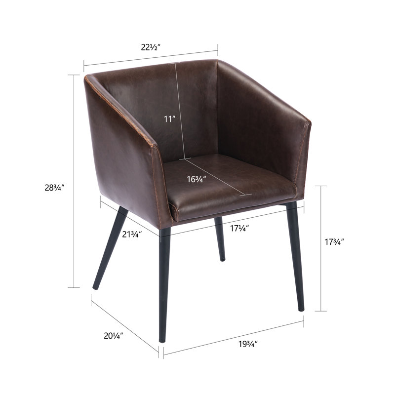 Fauteuil rembourré Strom, Marron foncé