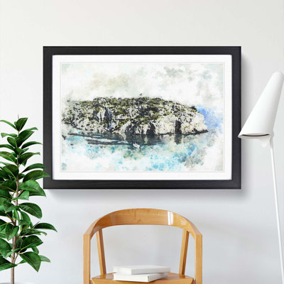 Sailing Boat in Formentera Spain in Abstract - Picture Frame Painting Print