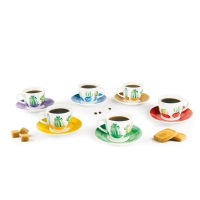 Cactus Porcelain Espresso Cup and Saucer