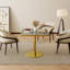 Table carrée bistro moderne tulipe 31,5 pouces avec plateau en faux marbre, facile à assembler, structure en métal robuste-1903708502