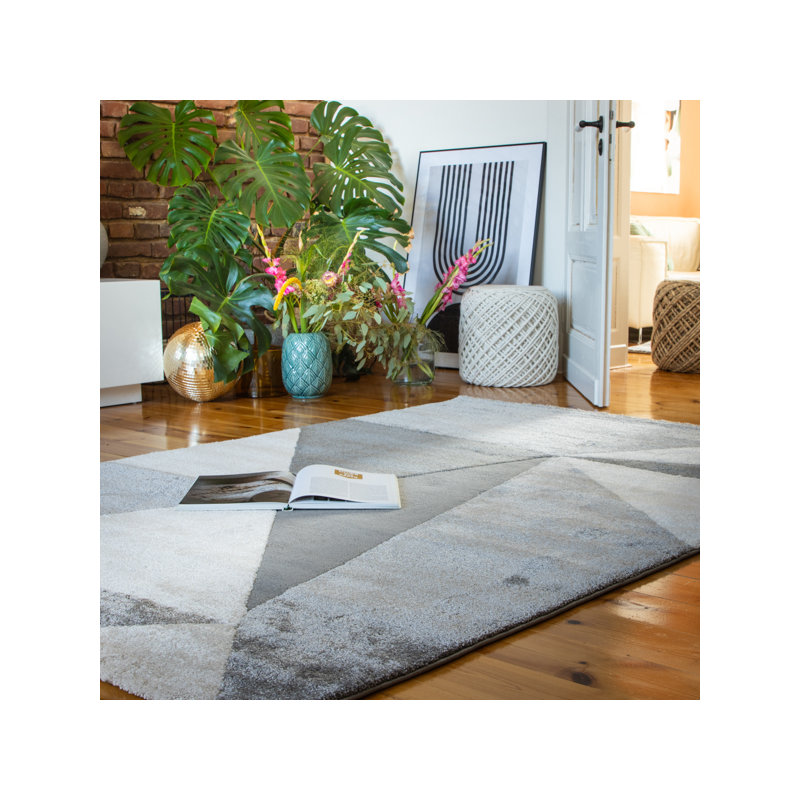 Canyon Geometric Area Rug, Grey/Brown/Blue, Rectangle 120 x 170cm