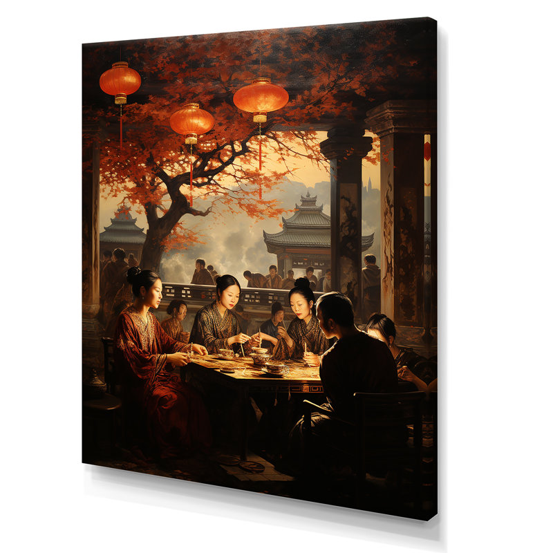 Chine, ancienne dynastie, paysage 2 - Art mural chinois, Toile tendue, 32" H x 24" W