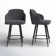 Archaimbaud Swivel Upholstered Counter Stool with Metal Frame