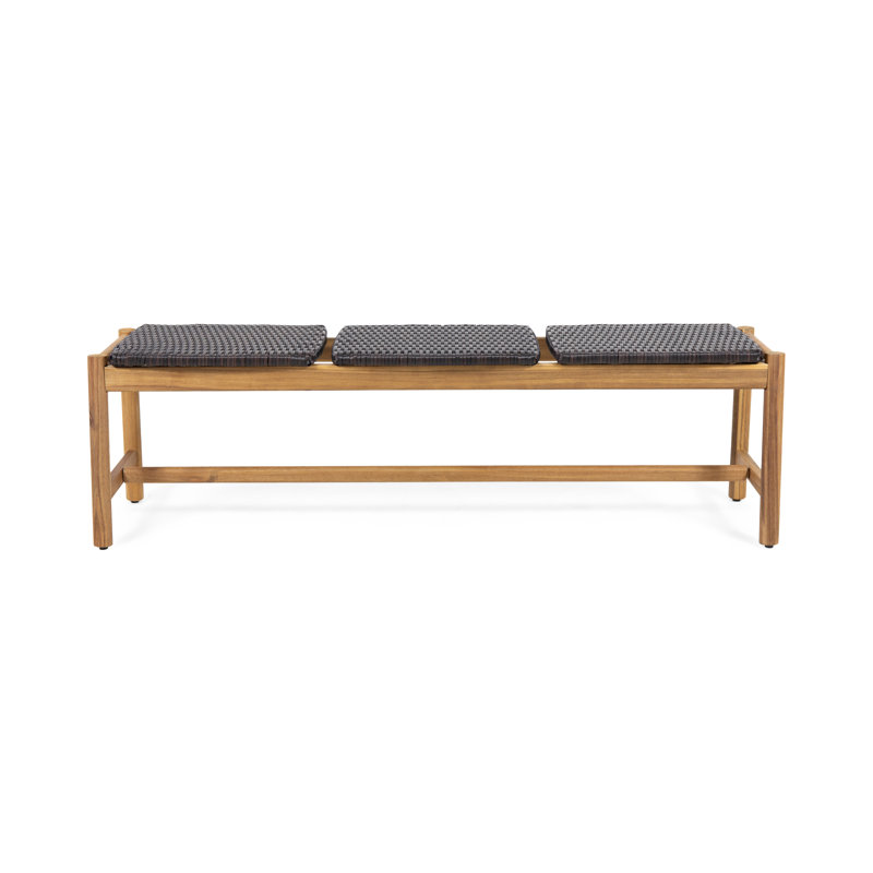 Acacia Wood 3 Seater Bench