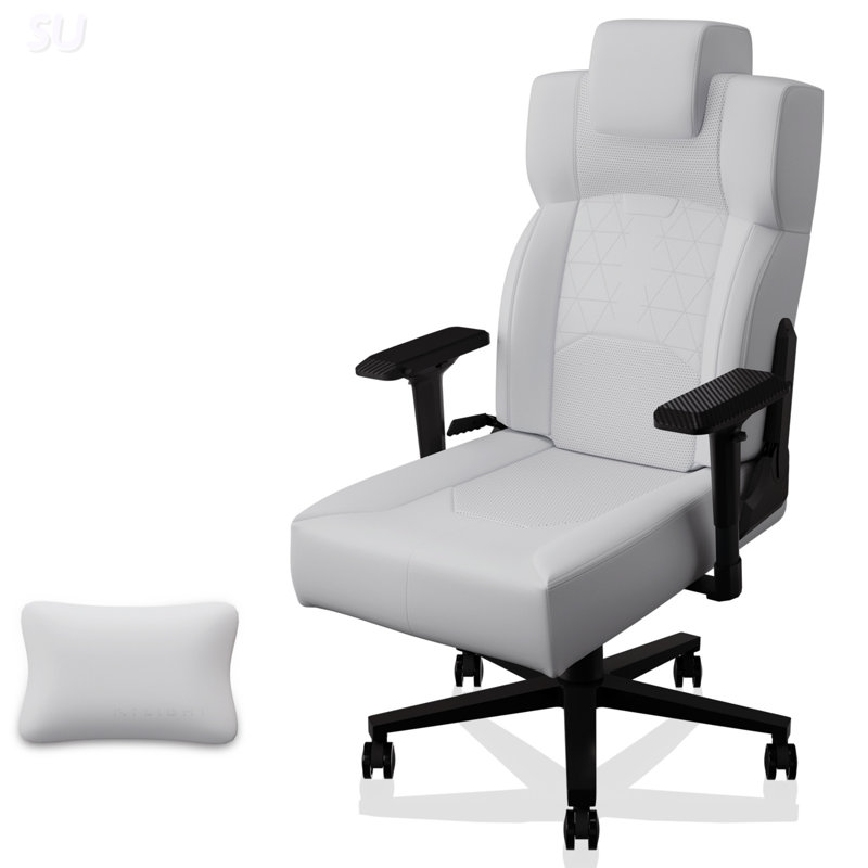 Ergonomic PC Gaming Chair with Lumbar Support, Flip-Up Arms, and High-Density Foam for Comfortable Long-Term Use, White