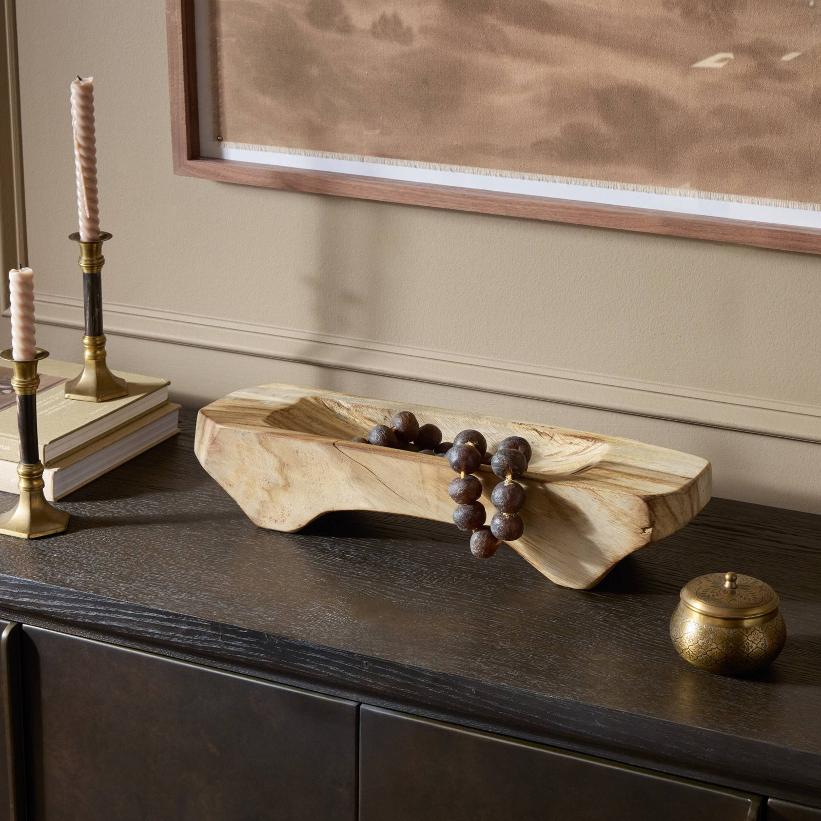 Silla Solid Wood Decorative Bowl 1, Burnt Reclaimed