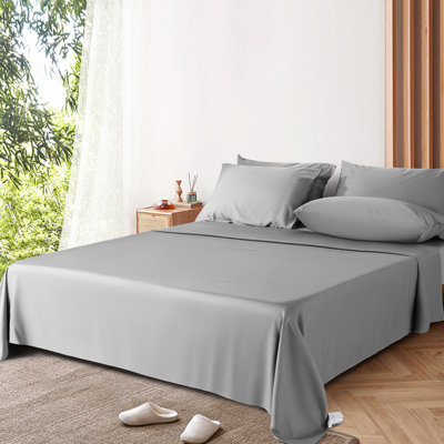 6 Pieces Bamboo Cooling Bed Sheets Set - 16" Deep Pockets