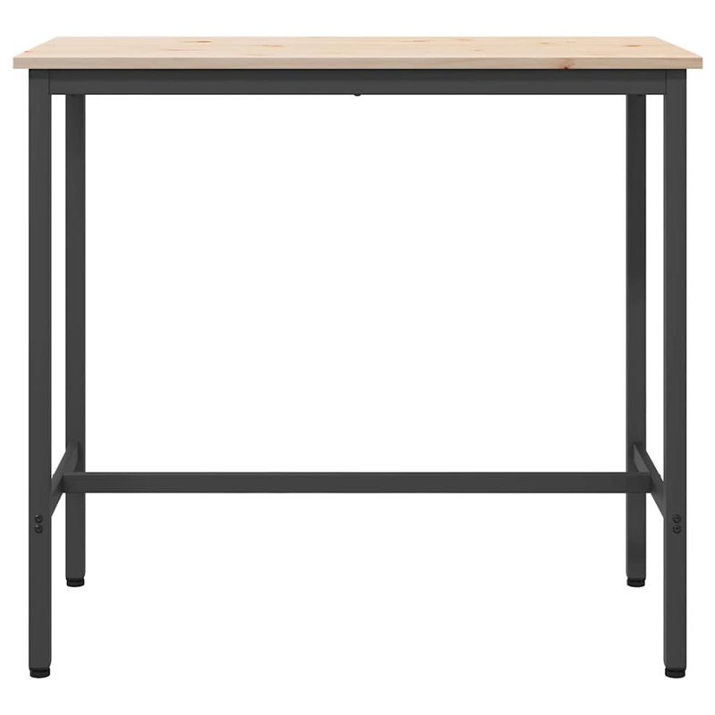 Metal Base Dining Table, Natural, 91cm H x 100cm W x 50cm D