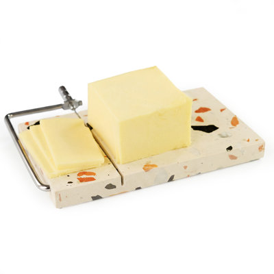 Terrazzo Marble Cheese Slicer Stainless Steel Wire Butter Cutting Board Kitchen Tool