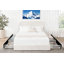 Lit plateforme tapissier Boucle avec rangement breveté à 4 tiroirs, tête de lit capitonnée à coutures courbées, support de matelas à lattes en bois, aucun sommier requis