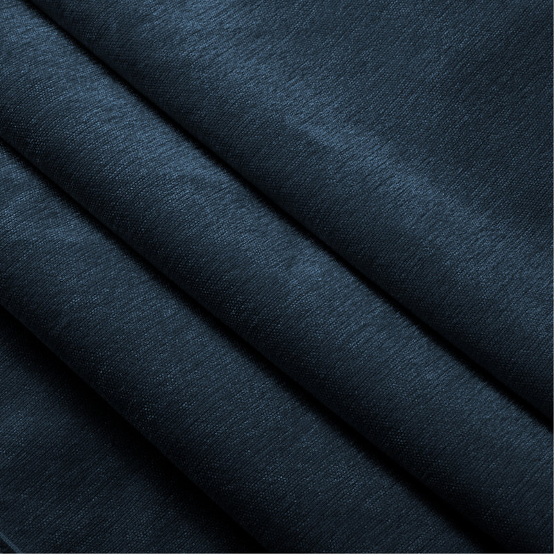 Fauteuil rembourré avec housse avec repose-pieds, Chenille - bleu
