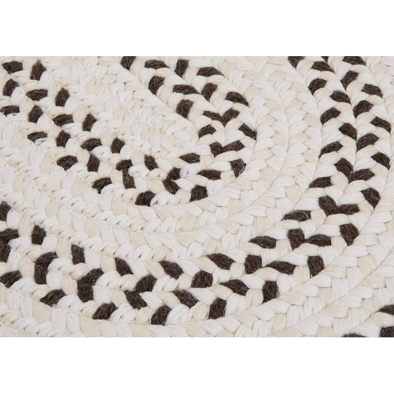 Tapis réversible en mélange de laine Talamantez - brun écorce, Rond 4 pi