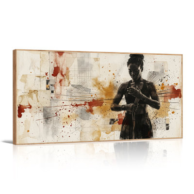 Art féminin sur toile abstraite, "Boxer féminin"