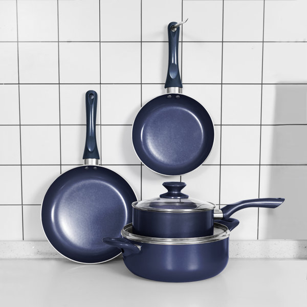 KUTIME 10 - Piece Non-Stick Aluminum Cookware Set & Reviews