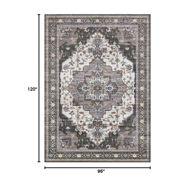Oriental Machine Printed Area Rug, Rectangle 200 x 290 cm
