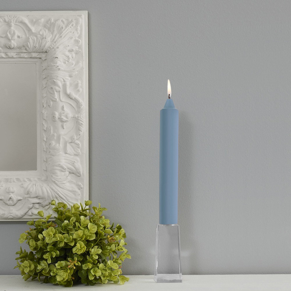 Unscented Taper Candle, 9" H x 1.25" W x 1.25" D, Williamsburg Blue