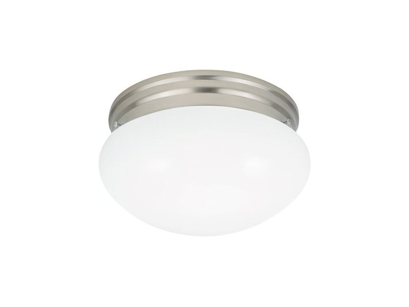 Plafonnier encastré 1 lumière B8C215103E214A52B89876F688F7D7F8, Blanc / nickel satiné