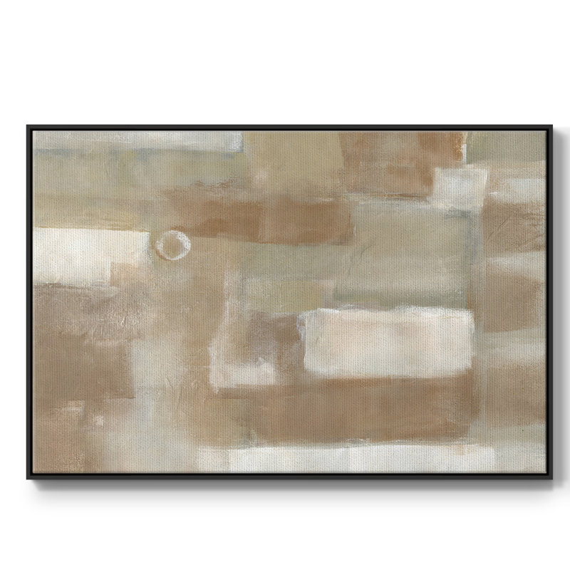 «Neutral Expression», toile tendue avec châssis en I, H 25 po x l 37 po x P 2 po, Cadre noyer