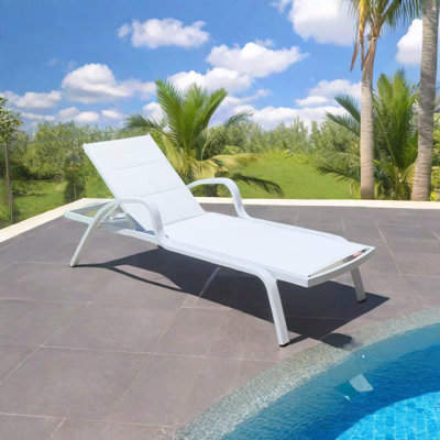 Chaise longue d'extérieur en tissu