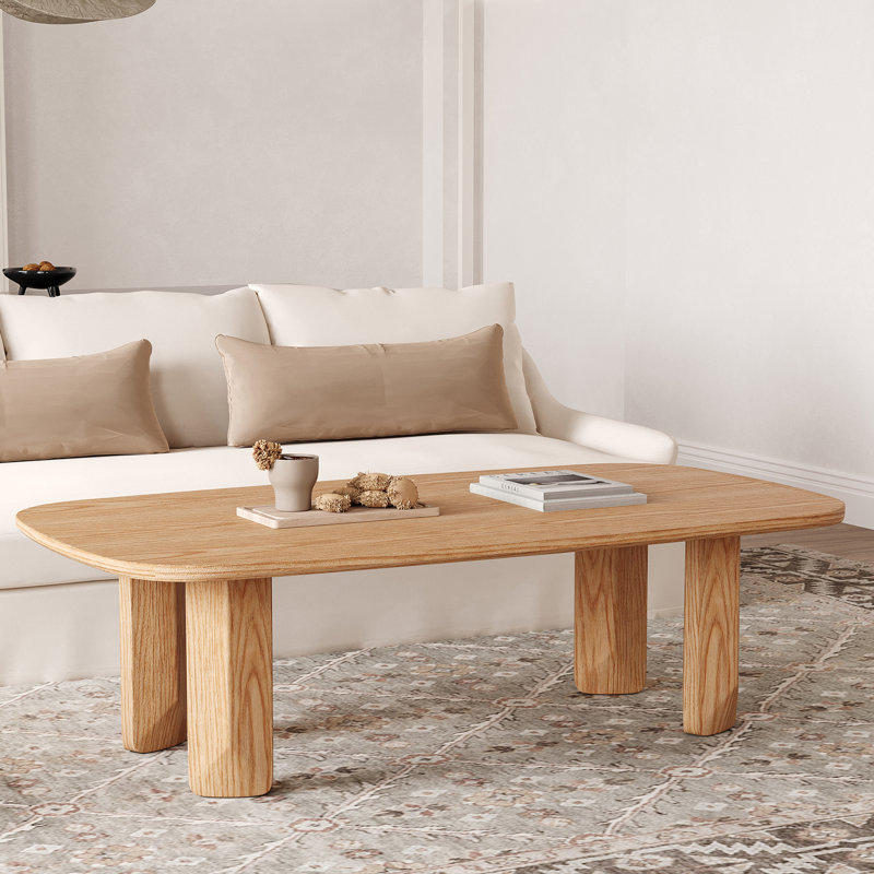 Table basse à 4 pieds Sturdy, Brun orangé