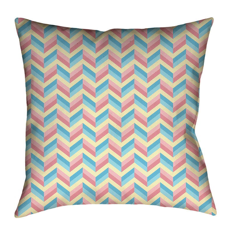 Coussin Katelyn Elizabeth, 26 po x 26 po, Bleu / Rose