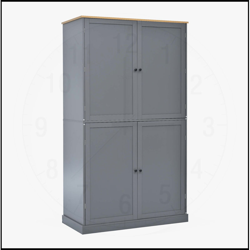 Garde-manger autoportant à grande capacité avec 2 tiroirs, 2 tablettes réglables et 8 tablettes de porte pour un rangement et un rangement maximum