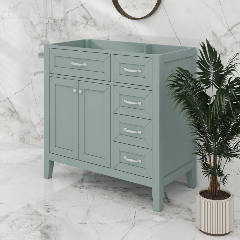 Meuble-lavabo 36 po avec tiroirs 36 po, Vert