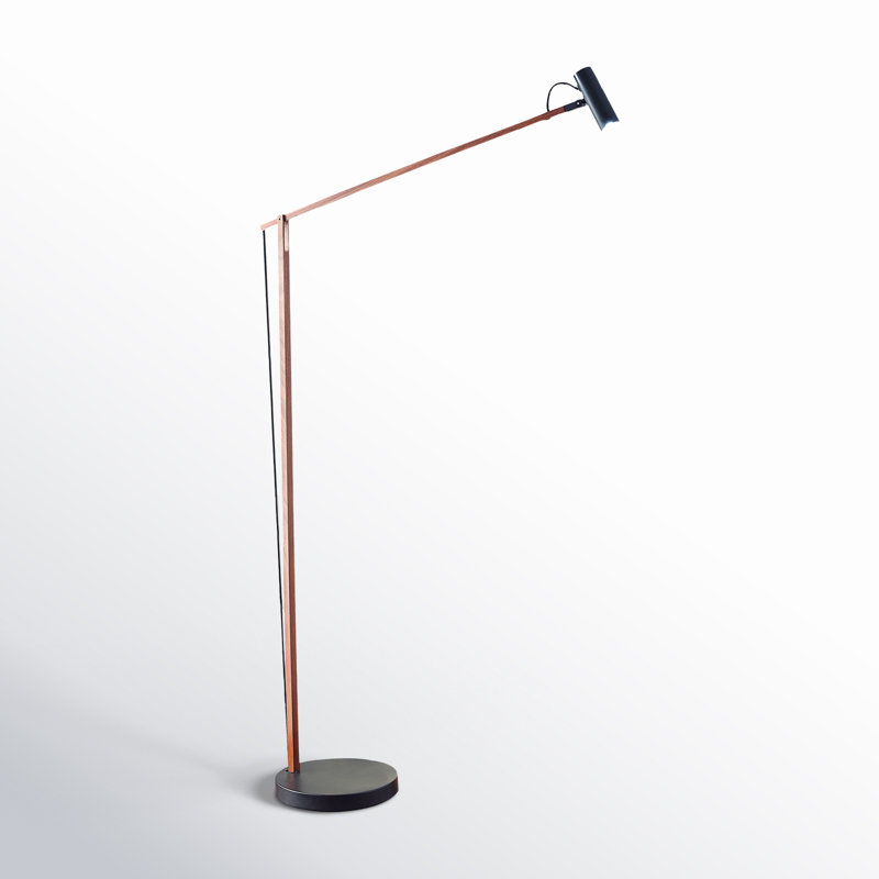 Dalila 60.5'' LED Task Floor Lamp, Walnut Wood/Black