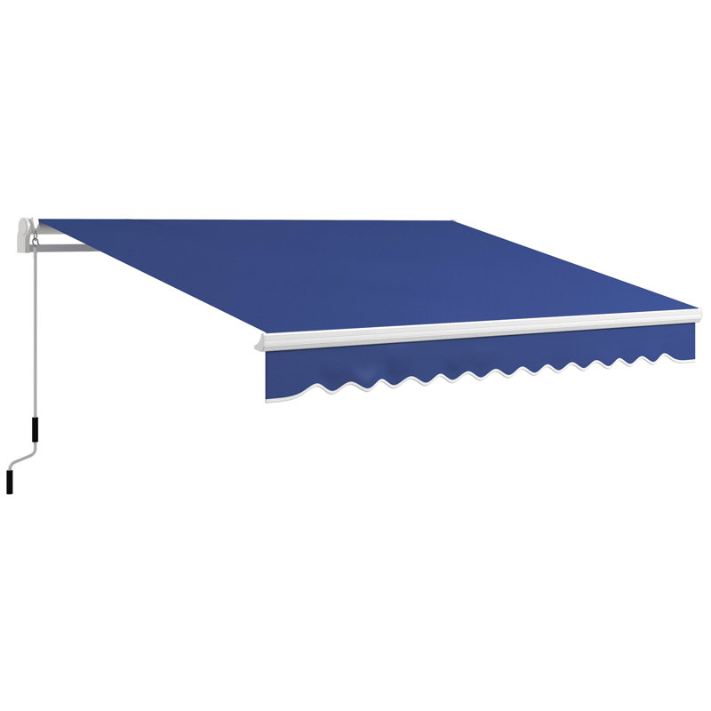 Outsunny 13' X 8' Retractable Awning, Dark Blue, 59" H x 155.5" W x 96.5" D