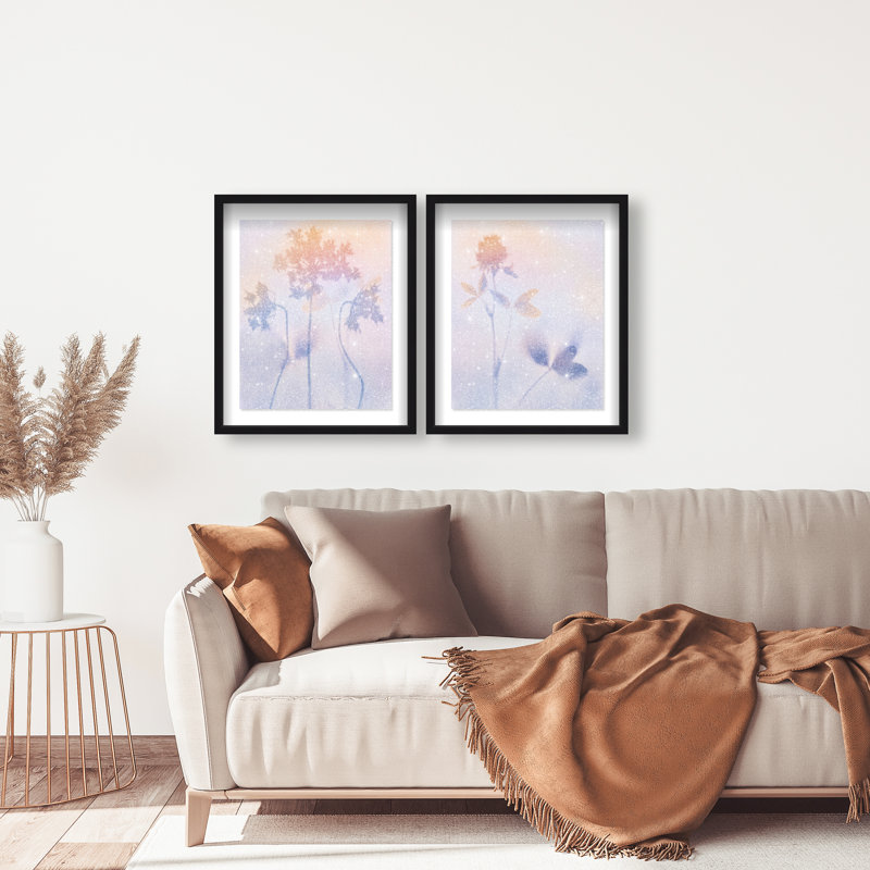 Lavender Shadows Set Set by Oliver Gal, 21.5"H x 25.5"W, Black Shadowbox