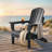 Outdoor HDPE Folding Adirondack Chair , Weather-Resistant Wood-Grain Lounge Chair-201428909
