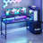Nellie 59"W Gaming Desk With Monitor Stand &  Cpu Stand,Computer Desk With Power Outlet & RGB LED Lights,Home Office Desk With Storage Drawers-316620226