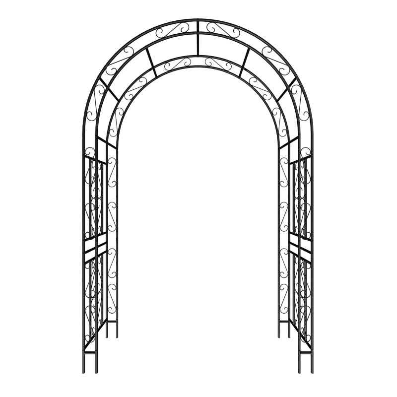 Lron Arbour With Adjustable Width In Black(42.52W''~78.15W'')