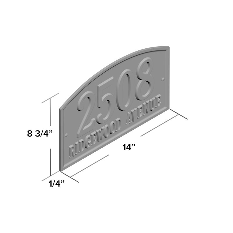 Plaque d'adresse murale sur 2 lignes Legacy, Noir / Blanc, Oui