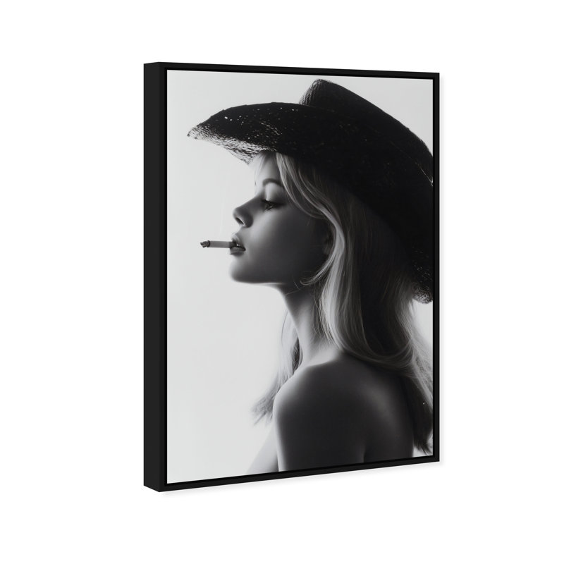 Desert Cowgirl Fashion Canvas Print by Oliver Gal, Black Frame, 10 x 15, 11"H x 16"W, Black Floater Frame